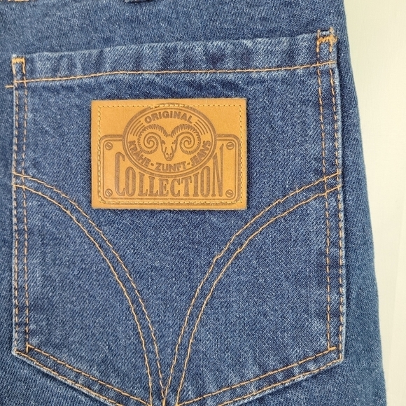 Krahe Zunft European Blue High Rise Double Front Zip Skinny Cargo Jeans Size W31 - Picture 7 of 10